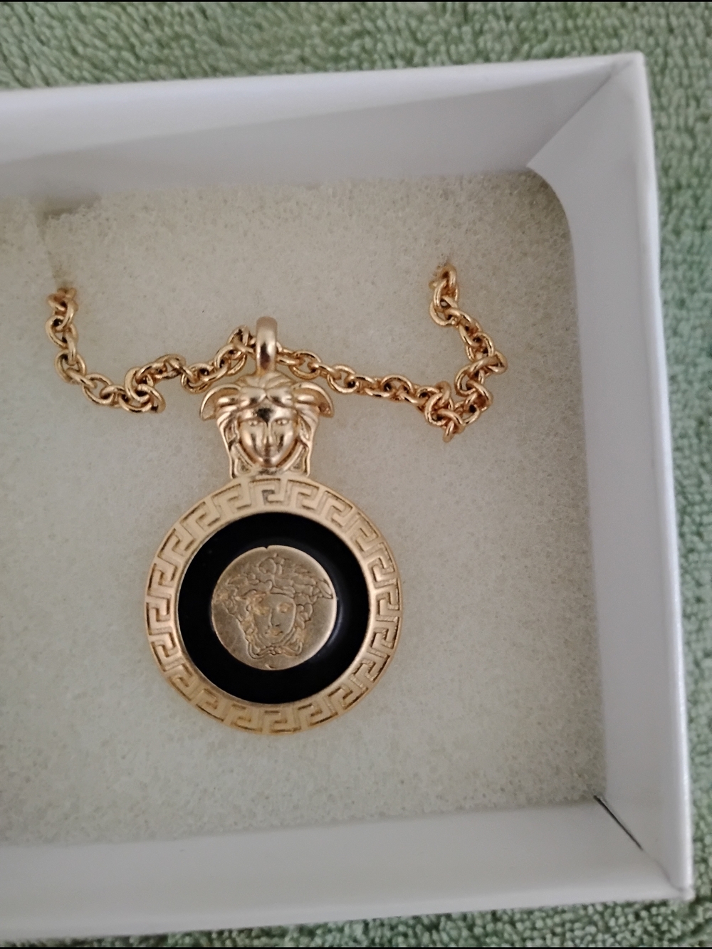Versace Gold-Tone Circular Pendant Necklace - Women's Jewelry - Picture 2 of 3